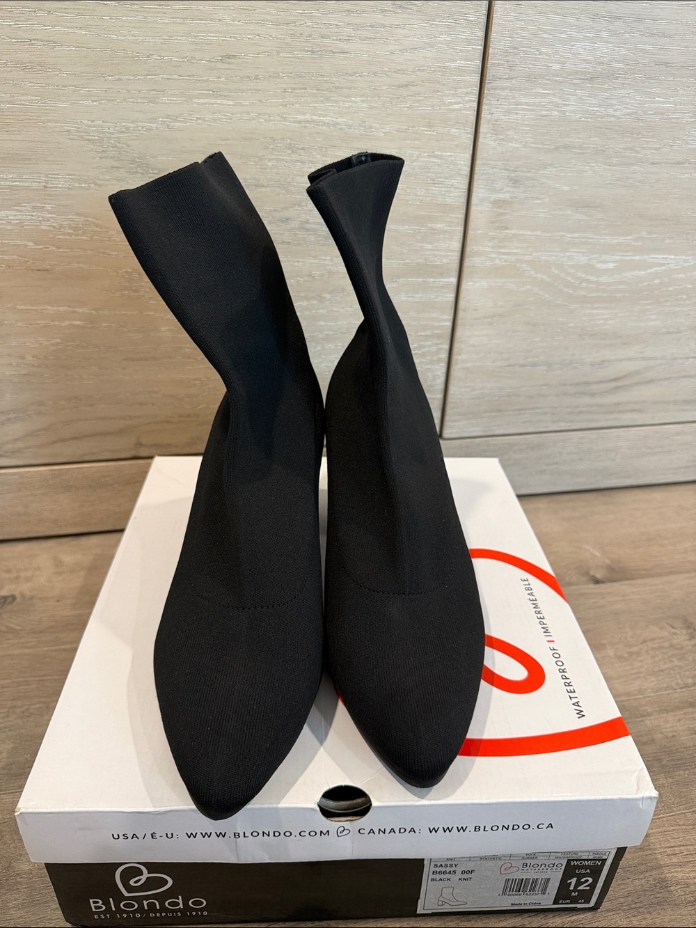 Blondo Sassy Black Knit Ankle Boot